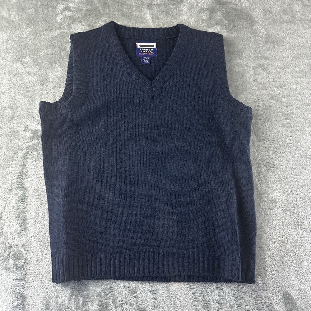 French Toast Outfit Set Boy's S (6/7) Pants Vest Navy Blue - Picture 5 of 7